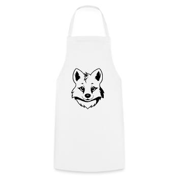 Wolf - Cooking Apron - white - Front - AI Model Male 185 dark (185cm)