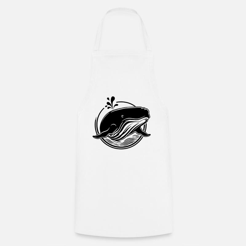 Whale Sea Fish - Cooking Apron - white