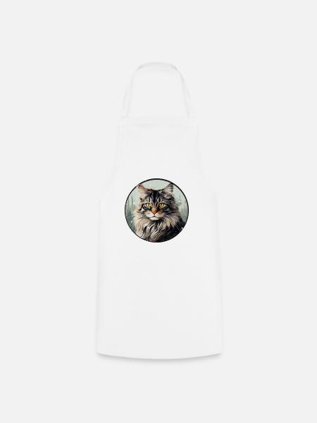 Norwegische Waldkatze - Kochschürze - Weiß