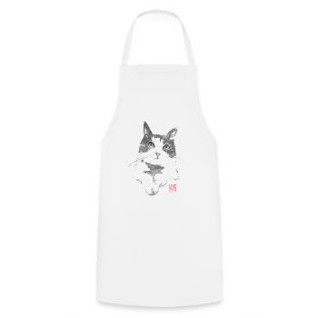chat - Tablier de cuisine - blanc - Devant - AI Model Male 185 dark (185cm)