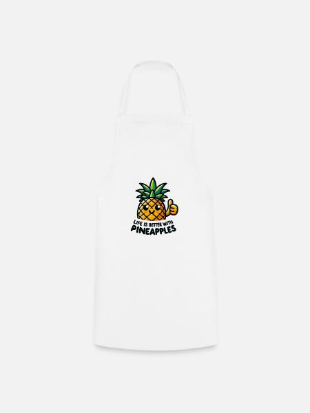 Mit Ananas ist das Leben besser - Kochschürze - Weiß