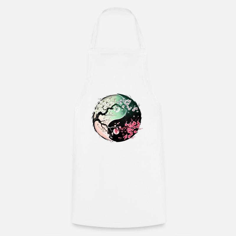 Sakura Yin Yang - Cooking Apron - white