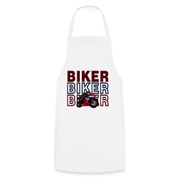Sport Biker - Tablier de cuisine - blanc - Devant - AI Model Male 185 dark (185cm)