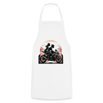 Moto Sunset Rider - Tablier de cuisine - blanc - Devant - AI Model Male 185 dark (185cm)