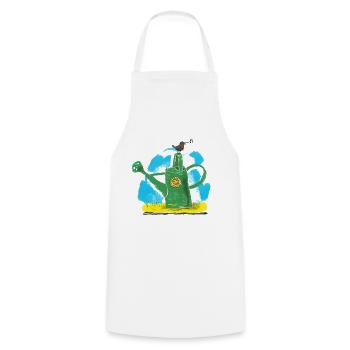Bonheur dans le jardin - Tablier de cuisine - blanc - Devant - AI Model Male 185 dark (185cm)