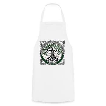 Enchanted Celtic Forest - Cooking Apron - white - Front - AI Model Male 185 dark (185cm)