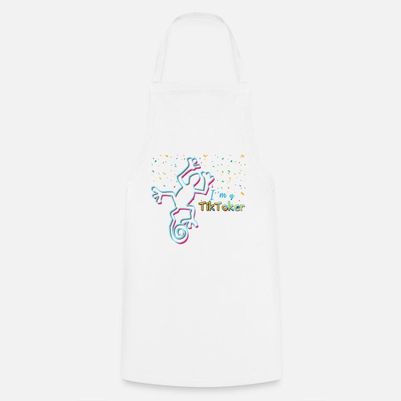 Dancing Lizard - I am a Tik-Toker - Cooking Apron - white