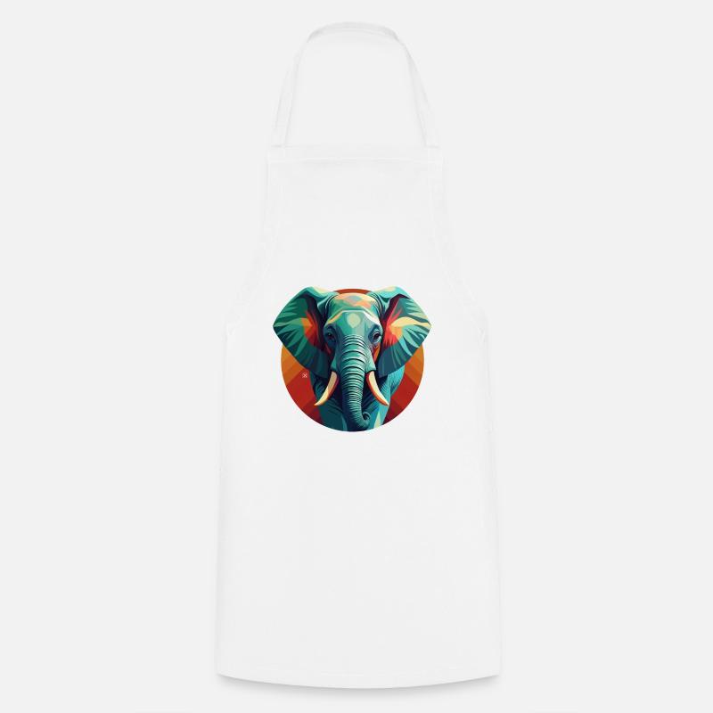 Elephant - Cooking Apron - white
