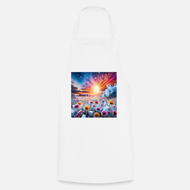 Flower Sunset - Cooking Apron - white