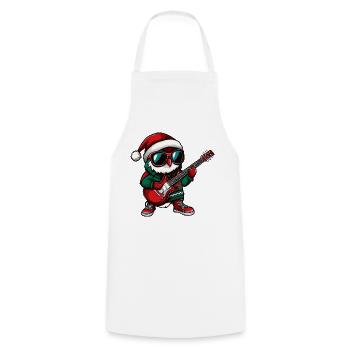Eule Weihnachten Gitarre - Kochschürze - Weiß - Vorne - AI Model Male 185 dark (185cm)