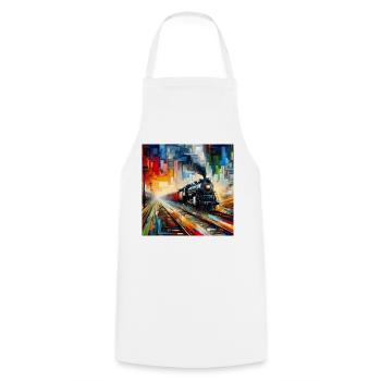 The locomotive - Cooking Apron - white - Front - AI Model Male 185 dark (185cm)