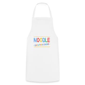 NOODLE, GOOD FOOD ENGINE ! (cuisine) - Tablier de cuisine - blanc - Devant - AI Model Male 185 dark (185cm)