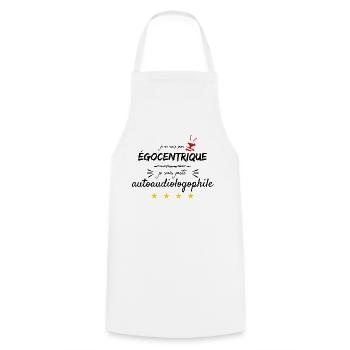 Je ne suis pas égocentrique - Tablier de cuisine - blanc - Devant - AI Model Male 185 dark (185cm)