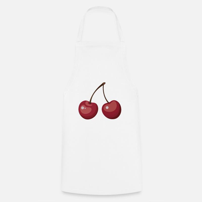 Cheries - Print on back - Cooking Apron - white