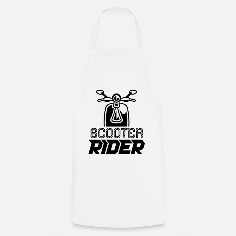 Scooter scooter scooter mobylette mobylette - Tablier de cuisine - blanc