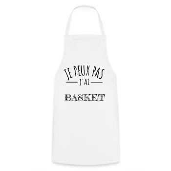 je peux pas j’ai basket humour joueur sport - Tablier de cuisine - blanc - Devant - AI Model Male 185 dark (185cm)