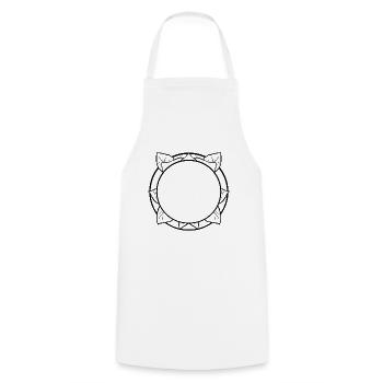 Flowers Ornaments Round Frame Circle - Cooking Apron - white - Front - AI Model Male 185 dark (185cm)