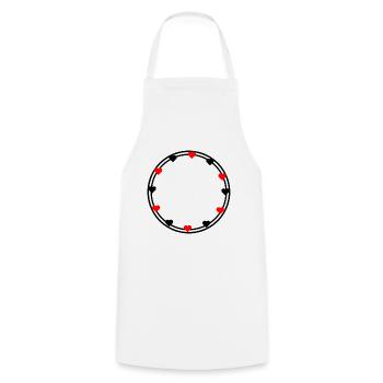 Cœurs en décoration de cadre rond Circulaire - Tablier de cuisine - blanc - Devant - AI Model Male 185 dark (185cm)