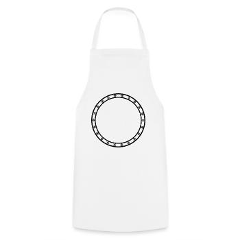 Black circle in snowflake decoration - Cooking Apron - white - Front - AI Model Male 185 dark (185cm)