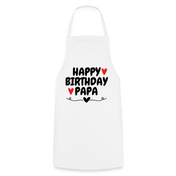 Happy Birthday Papa Birthday Favorite Person - Cooking Apron - white - Front - AI Model Male 185 dark (185cm)