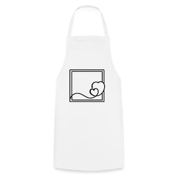 Décoration carrée black heart frame - Tablier de cuisine - blanc - Devant - AI Model Male 185 dark (185cm)