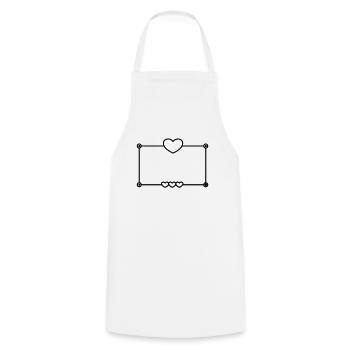 Heart Frame Love In Love Basic Text - Cooking Apron - white - Front - AI Model Male 185 dark (185cm)