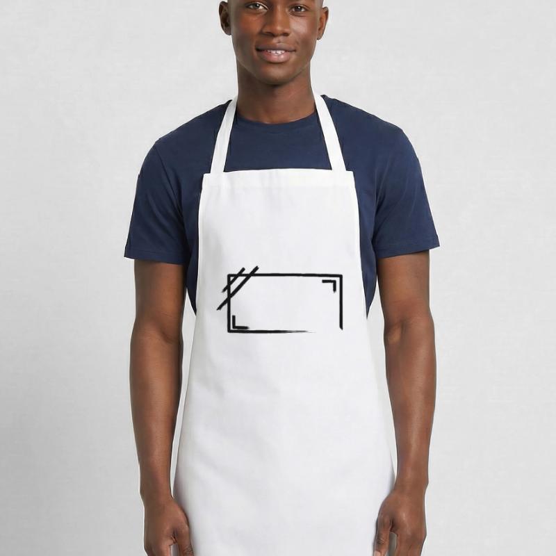 Weathered Rectangular Frame Strokes Cooking Apron