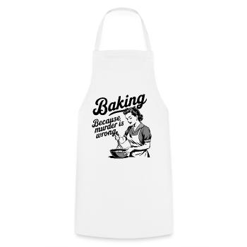 Pâtisserie - Parce que le meurtre est mal - Tablier de cuisine - blanc - Devant - AI Model Male 185 dark (185cm)