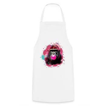 Gorille,graffiti,illustration,chewing-gum,bulle - Tablier de cuisine - blanc - Devant - AI Model Male 185 dark (185cm)