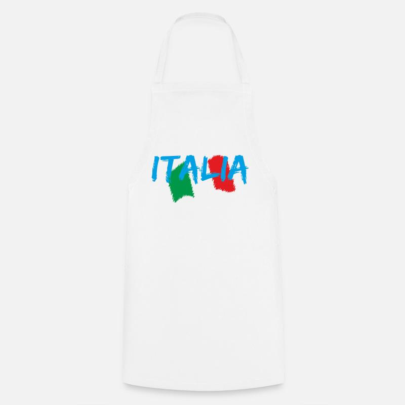 Italie Edo bleu - Tablier de cuisine - blanc