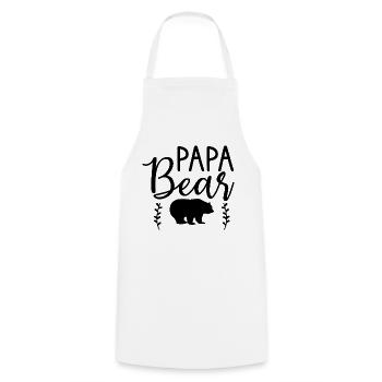 papa bear illu - Kochschürze - Weiß - Vorne - AI Model Male 185 dark (185cm)