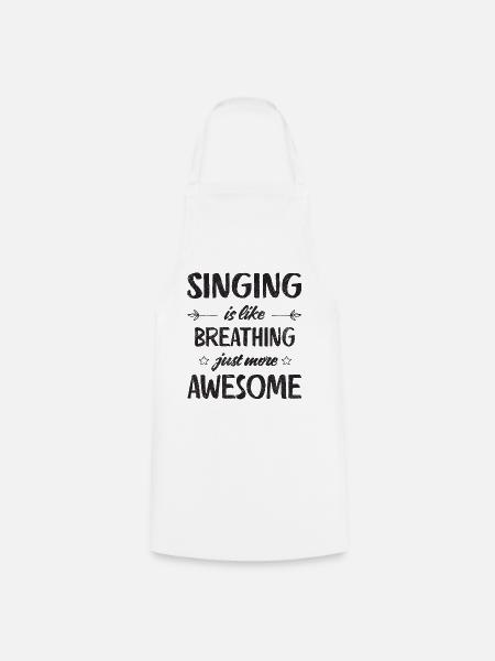 Singing is like breathing just more awesome Retro - Kochschürze - Weiß