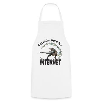 I’m older than the Internet + Dinosaur retro - Kochschürze - Weiß - Vorne - AI Model Male 185 dark (185cm)