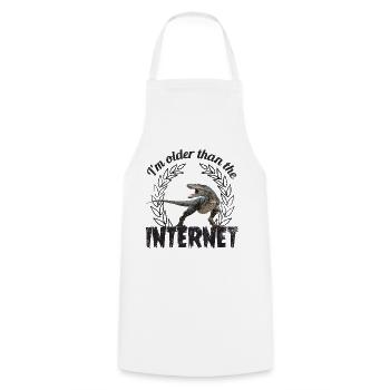 I’m older than the Internet + Dinosaur retro - Kochschürze - Weiß - Vorne - AI Model Male 185 dark (185cm)