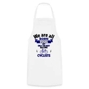 Father's Day Gift – Only the Best Cyclists - Cooking Apron - white - Front - AI Model Male 185 dark (185cm)