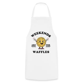 Weekends Are For Waffles - Cooking Apron - white - Front - AI Model Male 185 dark (185cm)