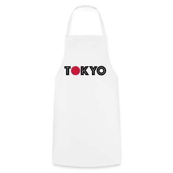 Chemise Tokyo avec un point rouge - Tablier de cuisine - blanc - Devant - AI Model Male 185 dark (185cm)