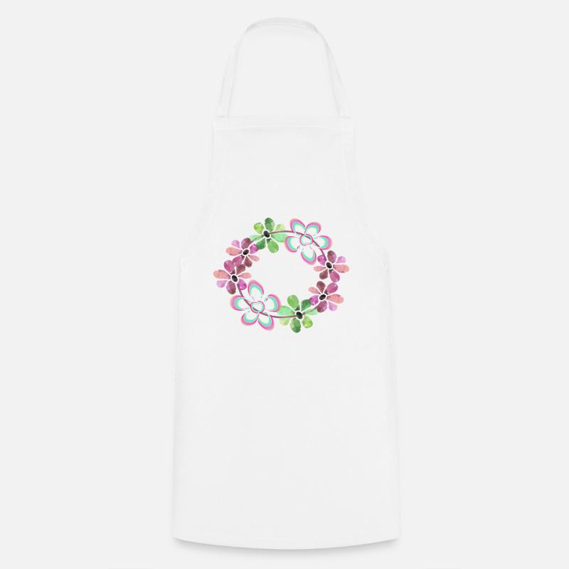 Fleurs fleurs - Tablier de cuisine - blanc