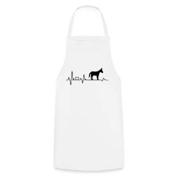 Donkey heartbeat Muli mule farm farmer - Cooking Apron - white - Front - AI Model Male 185 dark (185cm)