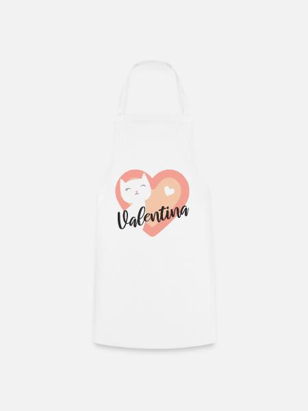 Valentina Name Vorname Kätzchen - Kochschürze - Weiß