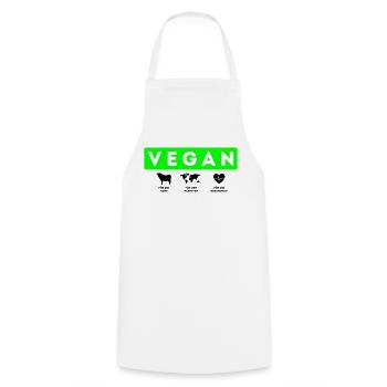 Vegan, Tiere Planeten Gesundheit - Kochschürze - Weiß - Vorne - AI Model Male 185 dark (185cm)