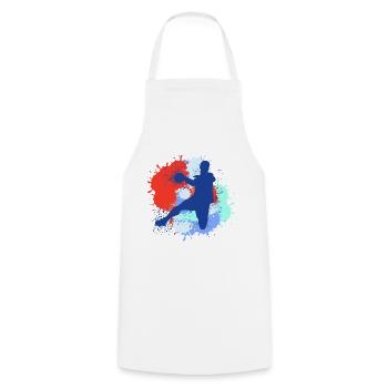 Handball, Handball, Graffiti, Painting, Colorful - Cooking Apron - white - Front - AI Model Male 185 dark (185cm)