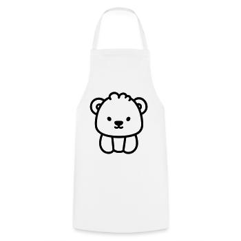 Teddybär - Kochschürze - Weiß - Vorne - AI Model Male 185 dark (185cm)