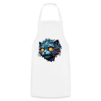 Cool Cat / Funny / Animal / Pet / Crazy - Cooking Apron - white - Front - AI Model Male 185 dark (185cm)