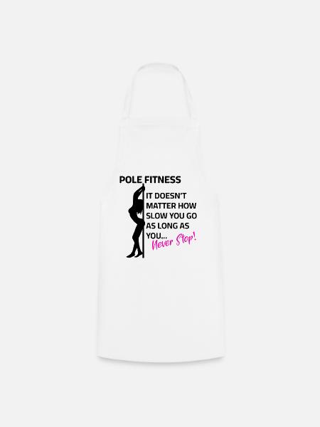 Poledance - Never Stop - Kochschürze - Weiß