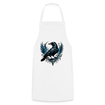Majestic Black Crow - Cooking Apron - white - Front - AI Model Male 185 dark (185cm)