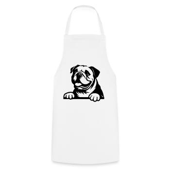 Bouledogue - Tablier de cuisine - blanc - Devant - AI Model Male 185 dark (185cm)