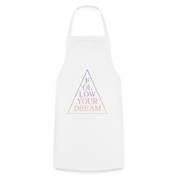 Spruch follow your dream Traum Liebe Leben - Kochschürze - Weiß - Vorne - AI Model Male 185 dark (185cm)