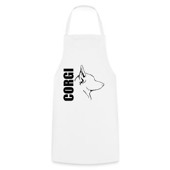 CORGI Profile Dogs Dog Wilsigns - Cooking Apron - white - Front - AI Model Male 185 dark (185cm)