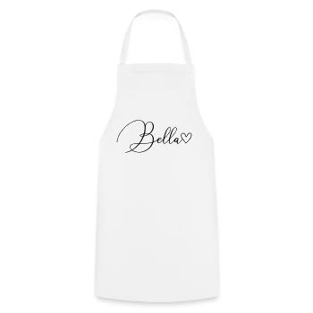 Bella Surname First Name Girl - Cooking Apron - white - Front - AI Model Male 185 dark (185cm)